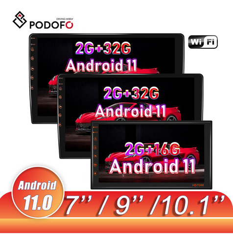 Android 11 2din Car Stereo Radio 2+32g Fm Rds Gps Navi W Aad