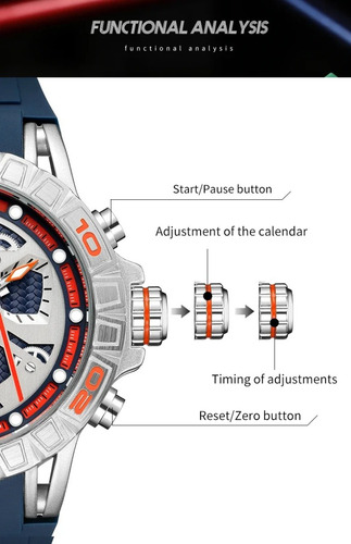 Reloj De Cuarzo Megir 8110 Para Hombre, Moderno, Deportivo,