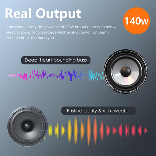 Barras De Sonido 2.2 Canales Con Subwoofer De 140 W 32 Pulga