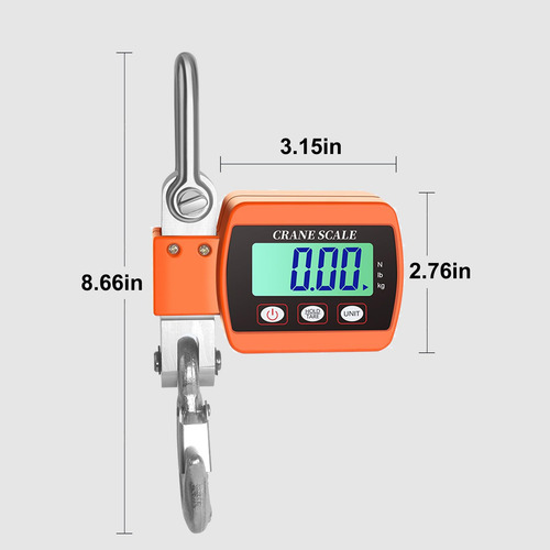 Báscula De Suspensión De Grúa Digital Lcd De 500 Kg/1100lb