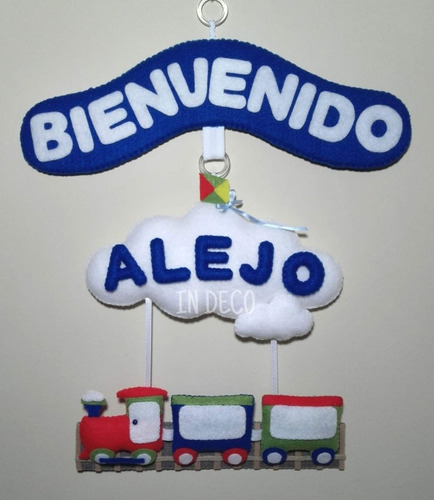 Cartel De Bienvenida Puerta Nacimiento Bebé Sanatorio
