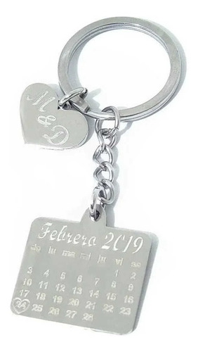 Imagen 5 de 7 de Llavero Acero Grabado Calendario Aniversario + Foto