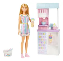 Comprar Barbie Careers Set Heladería Con Muñeca Hcn46