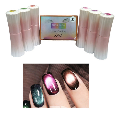 Esmalte Semipermanente Marca Miss Nana Ojo De Gato 6 Tonos