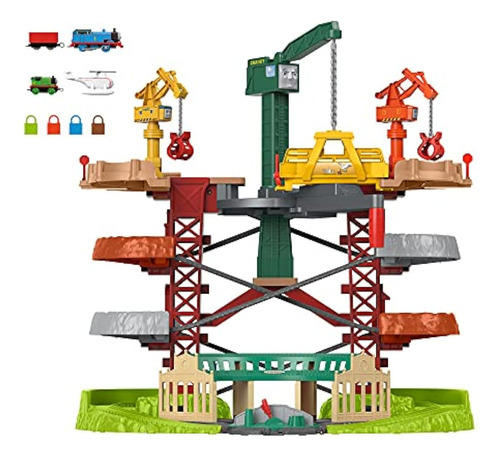 Set De Juguete Multinivel De Trenes Y Gruas Super Torre