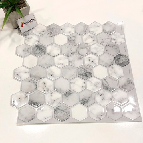 Pack X10 Vinilos Hexagonal Carrara Autoadhesivo 3d Holzboden