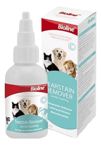 Bioline® Removedor De Manchas Lagrimales 50ml Para Mascotas