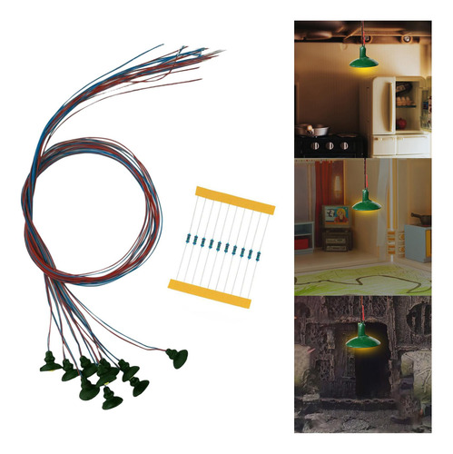 10x Ho Scale Street Light Layout Diorama Miniatura Verde