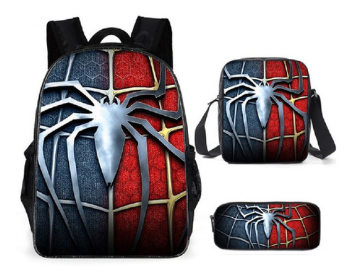 3 Unids/set De Mochilas Escolares De Spiderman Para Niños Y