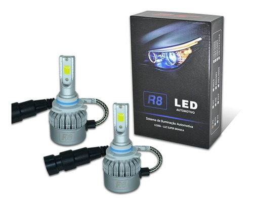 Lampada Led Encaixe Hb3 50w 6000k 6000 Lumens 12v R8 Kit