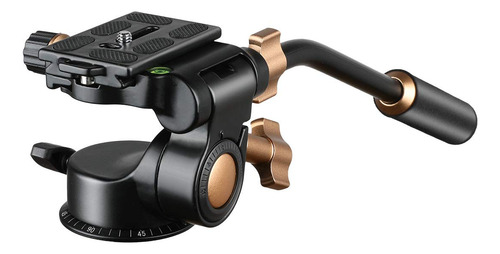Soonpho Q-08s - Trípode Para Cámara De Vídeo Con Mango Extendido Para Canon, Nikon, Cámara Dslr, Videocámaras, Tornillo Deslizante De 1/4 Y 3/8 Pulgadas, Cabezal De Trípode Giratorio De 360 Grados