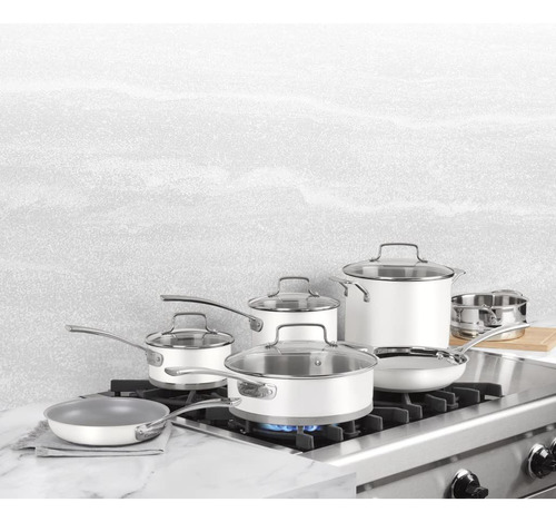 Conjunto de 11 peças Cuisinart Mw89-11 branco fosco