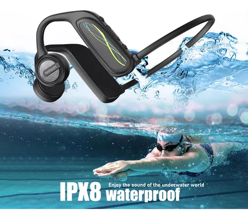 Auriculares de natación, IPX8 impermeables de conducción ósea para nadar,  auriculares inalámbricos Bluetooth de oreja abierta, para natación