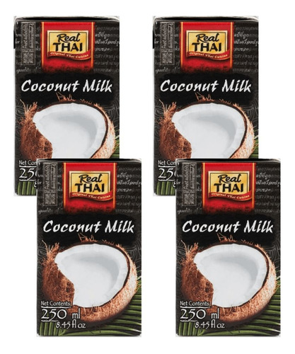 Crema De Coco Real Thai - Pack 4 Unidades De 250ml