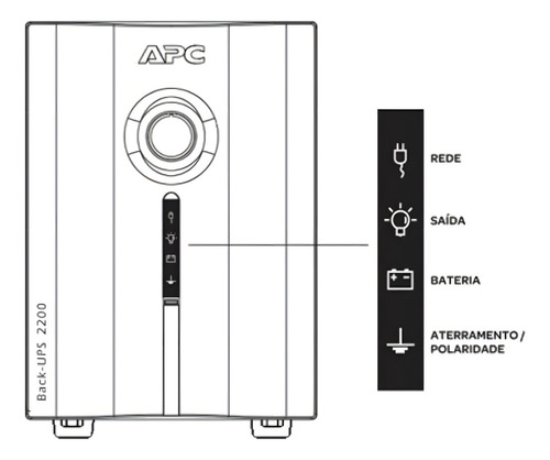 Nobreak Apc Back Ups 2200va/1360w Senoidal Bivolt Saída 127v Cor Preto