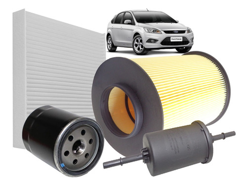 Kit Filtro De Oleo Ar Combustivel E Cabine - Ford Focus 1.6 16v E 2.0 16v 2009 2010 2011 2012 2013