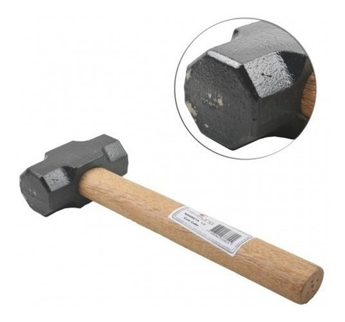 Marreta De Aço 3kg Com Cabo De Madeira