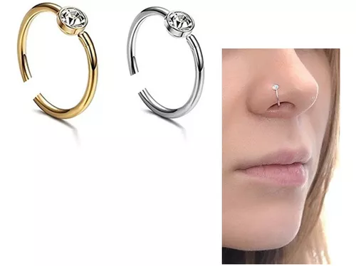 Piercing De Nariz Nostril Com Pedra Aço Cirurgico