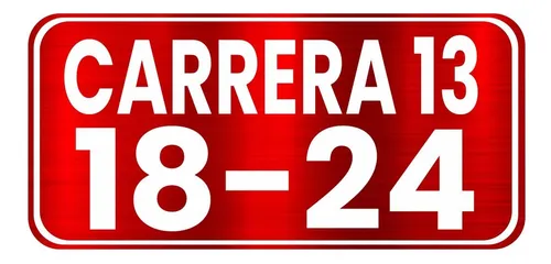 Placa Metálica Nomenclatura Dirección Personalizada 19x8 Cm