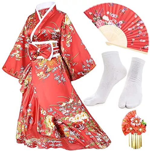 Disfraz de geisha rojo