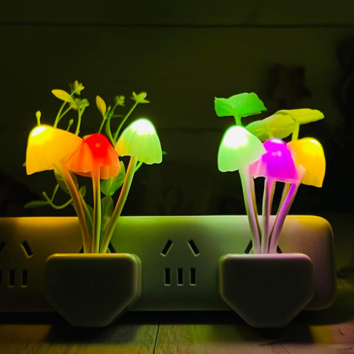 Luz Nocturna Con Sensor De Hongos Paquete De 2 Lámparas Le