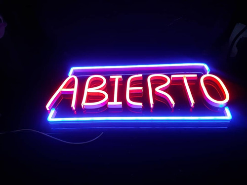 Imagen 1 de 9 de Avisos Neón De Open Y Cilindro Barber