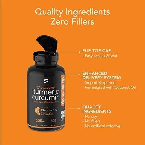 Colágeno Cúrcuma Curcumina C3 Complex 500 Mg, Mejorado Co