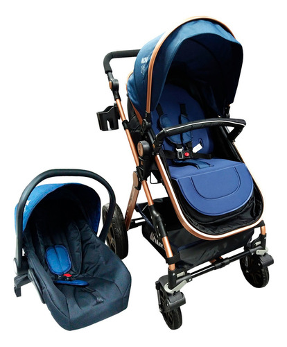 Carriola Para Bebe Noni Portabebe Sistema Lujo 4 En 1 999a Color Azul