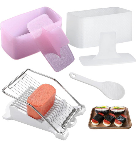 Molde Spam Para Musubi 4 Pieza Kit Hacer Cortador Prensa
