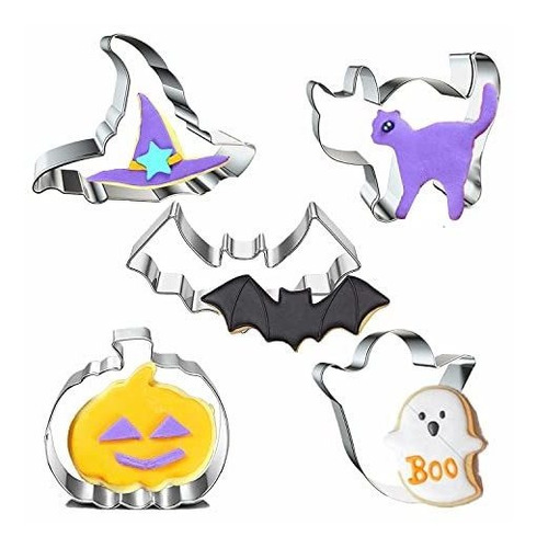 Halloween Cookie Cutters Set- 5 Piezas De Acero M1m2 W