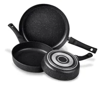 Comprar Juego De 3 Sartenes Cinsa Forta De Aluminio Forjado Negro