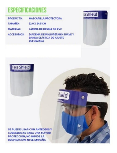 Paquete 6 Mascaras Protectoras Facial Cubreboca Ojos Y Nariz