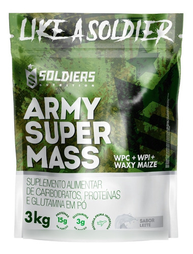 Hipercalórico Army Super Mass 3Kg- Sabor Leite - Soldiers Nutrition