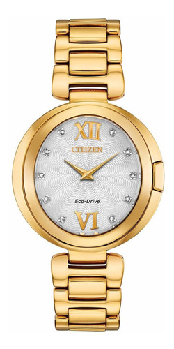 Reloj Mujer Citizen Ex1512-53a Cuarzo Pulso Dorado En Acero 