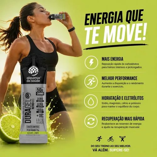Duragel Nitro 400 Gel Energia Limão 50g Alquimia Da Saúde 15