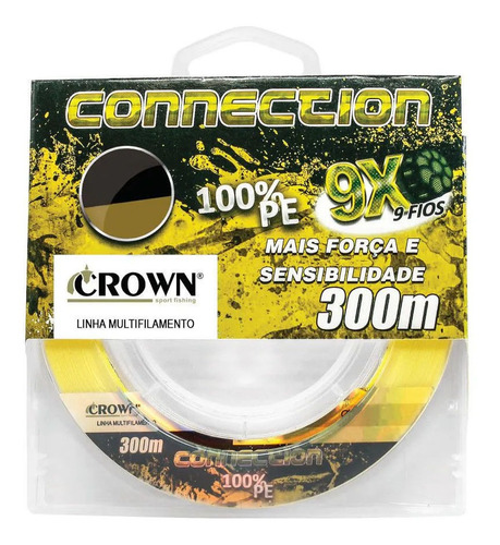 Linha Multi. Crown Connection 9x 0,26mm 40lbs 300m - Yellow Cor Amarelo