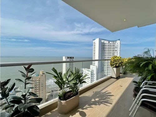 Penthouse En Venta Amoblado 3 Alcobas En Edificio Montu Vista Al Mar