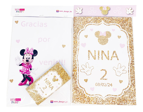 15 Libritos Colorear Souvenir Personalizado Minnie Lapicesx6