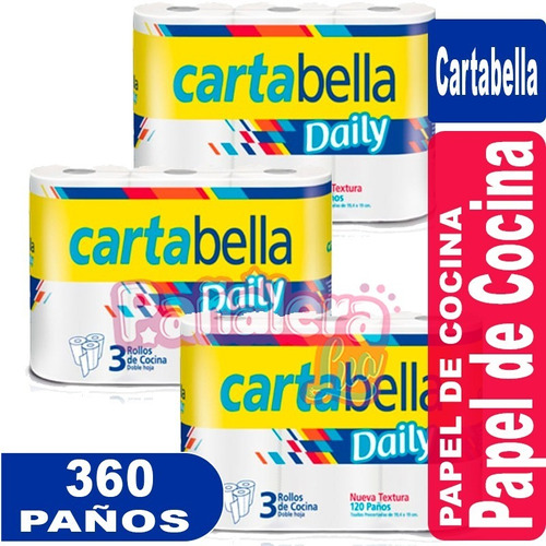 Cartabella Rollo De Cocina Superpack 360 Toallas