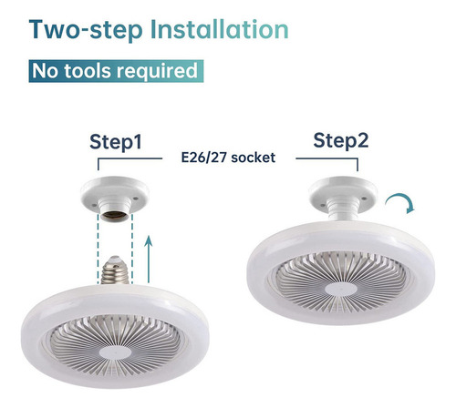 Ventilador De Techo De 30w Con Lámpara De Iluminación E27