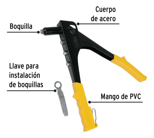 Remachadora 10´ Llave Boquillas Manual 3/32 A 3/16 22850 4