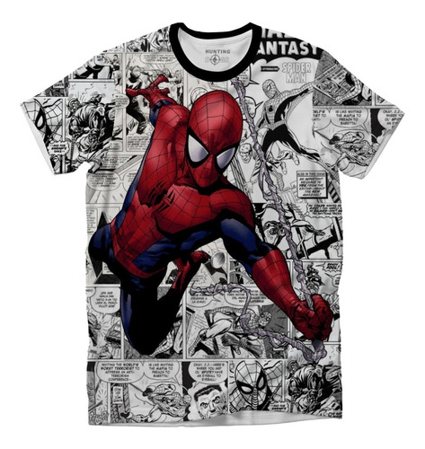 Playera Niño Héroes Spiderman Comic Spandex Calidad Premium