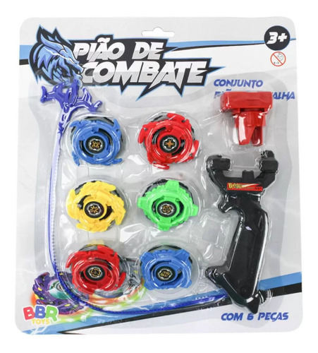 Conjunto Pião De Batalha Com 6 Peças - Bbr Toys R2980