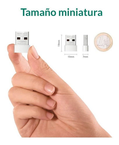 Imagen 6 de 8 de Adaptador De Red Wifi Usb Nano 150mbps Mw150us Mercusys