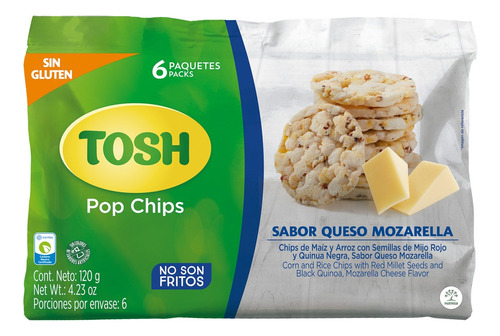 Pasabocas Chips De Maiz Tosh Queso Multiempaque X 6 Unidades