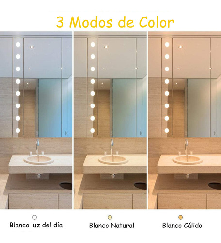 Doremama Focos Led Regulables Para Espejo De Tocador, 10 Uds. Blanco Neutro