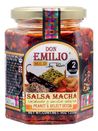 3 Pzas Salsa Macha Don Emilio Cacahuate Y Semillas Selectas