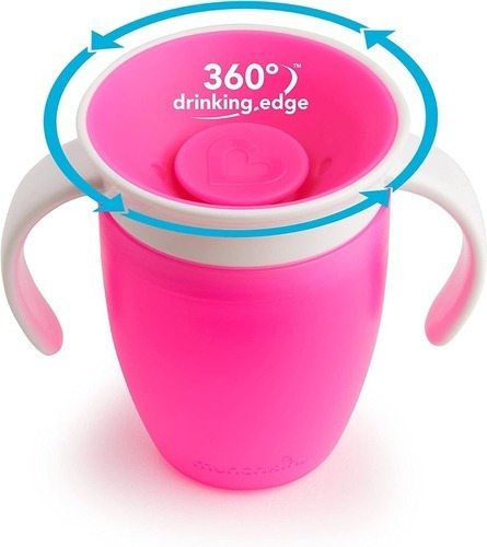 Vaso Bebe Antiderrame 360 Entrenamiento Color Rosa Liso