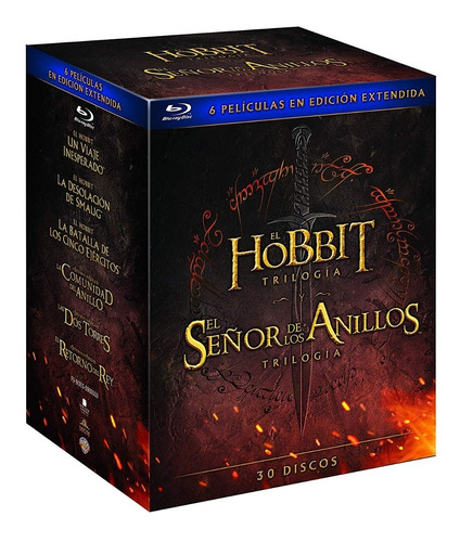 Blu-ray El Hobbit + Señor De Los Anillos / Extendida 6 Films