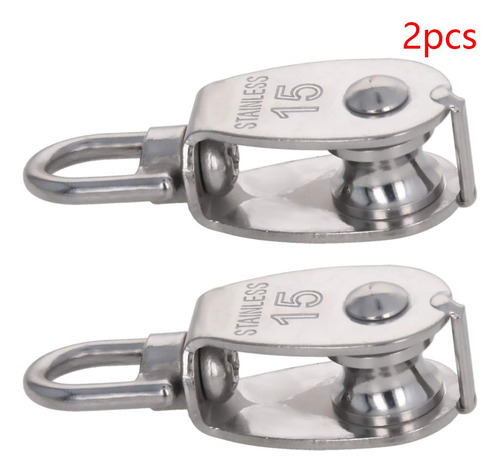 2 Elevaciones Gancho Giratorio Con Polea - Acero Inoxidable